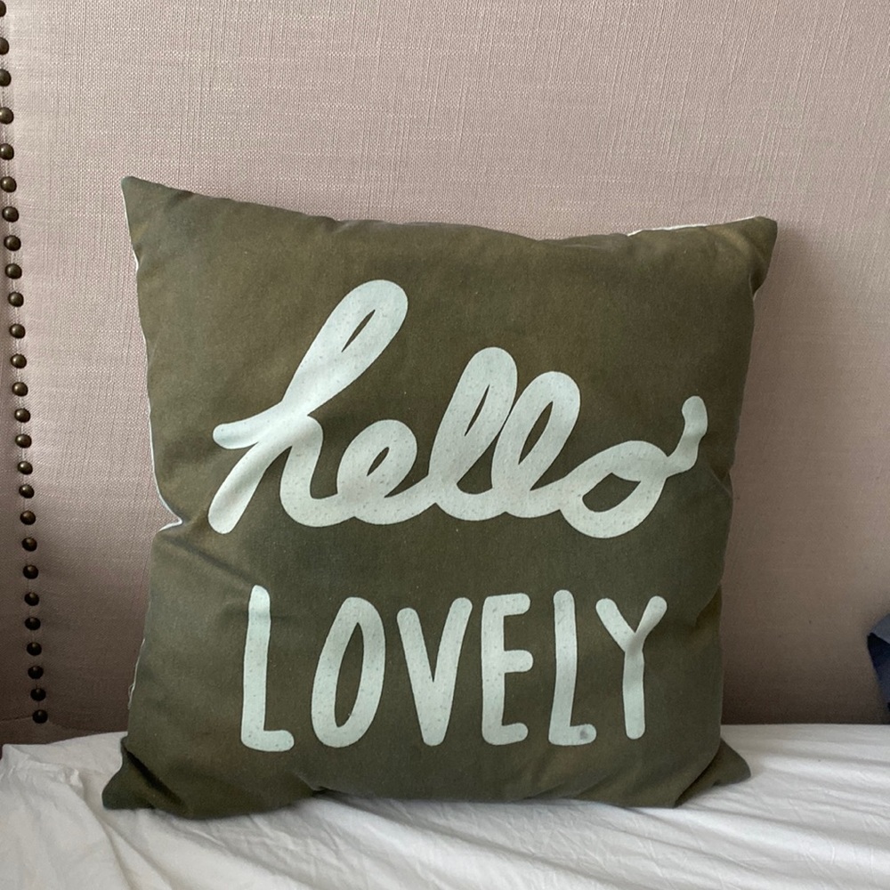 Hello lovely decorative pillow